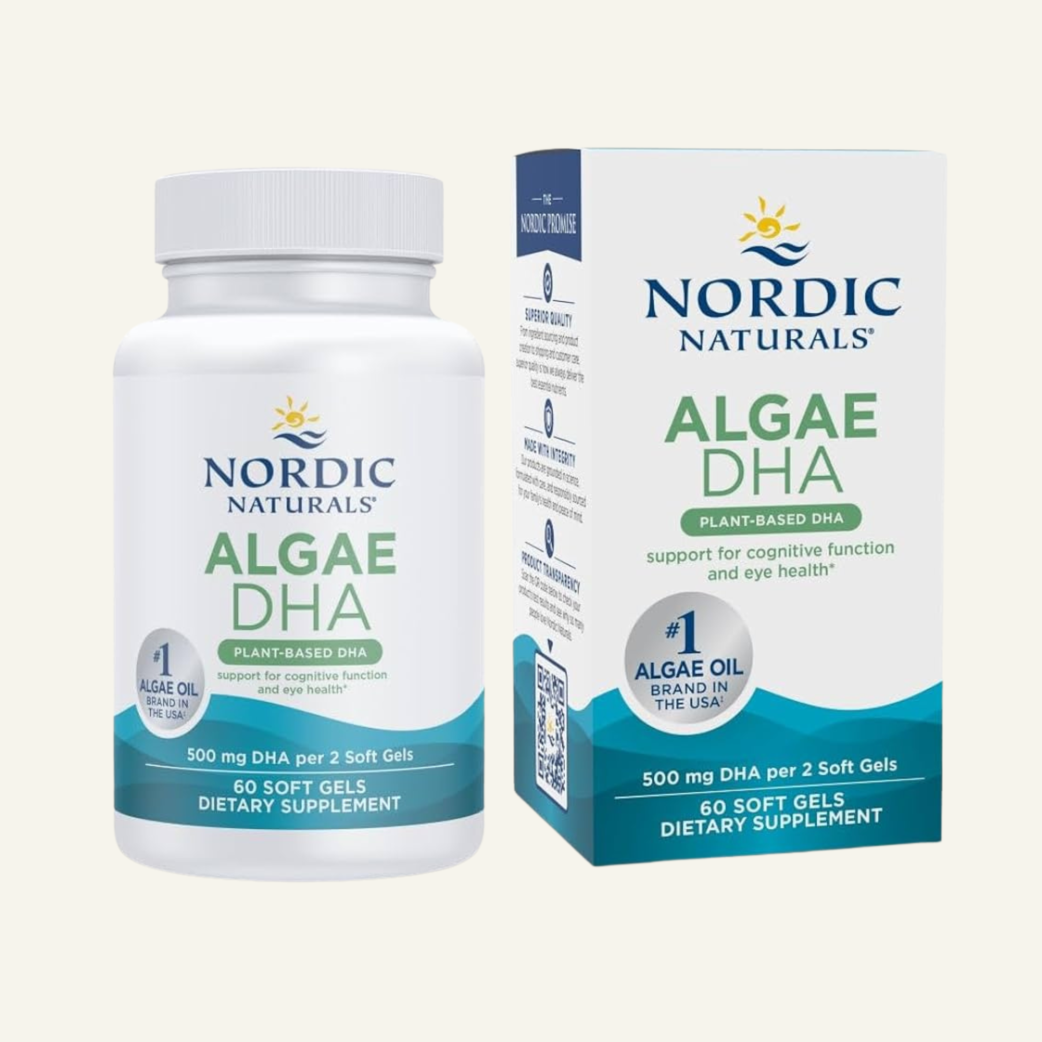 Algae DHA, 500mg - 60 softgels