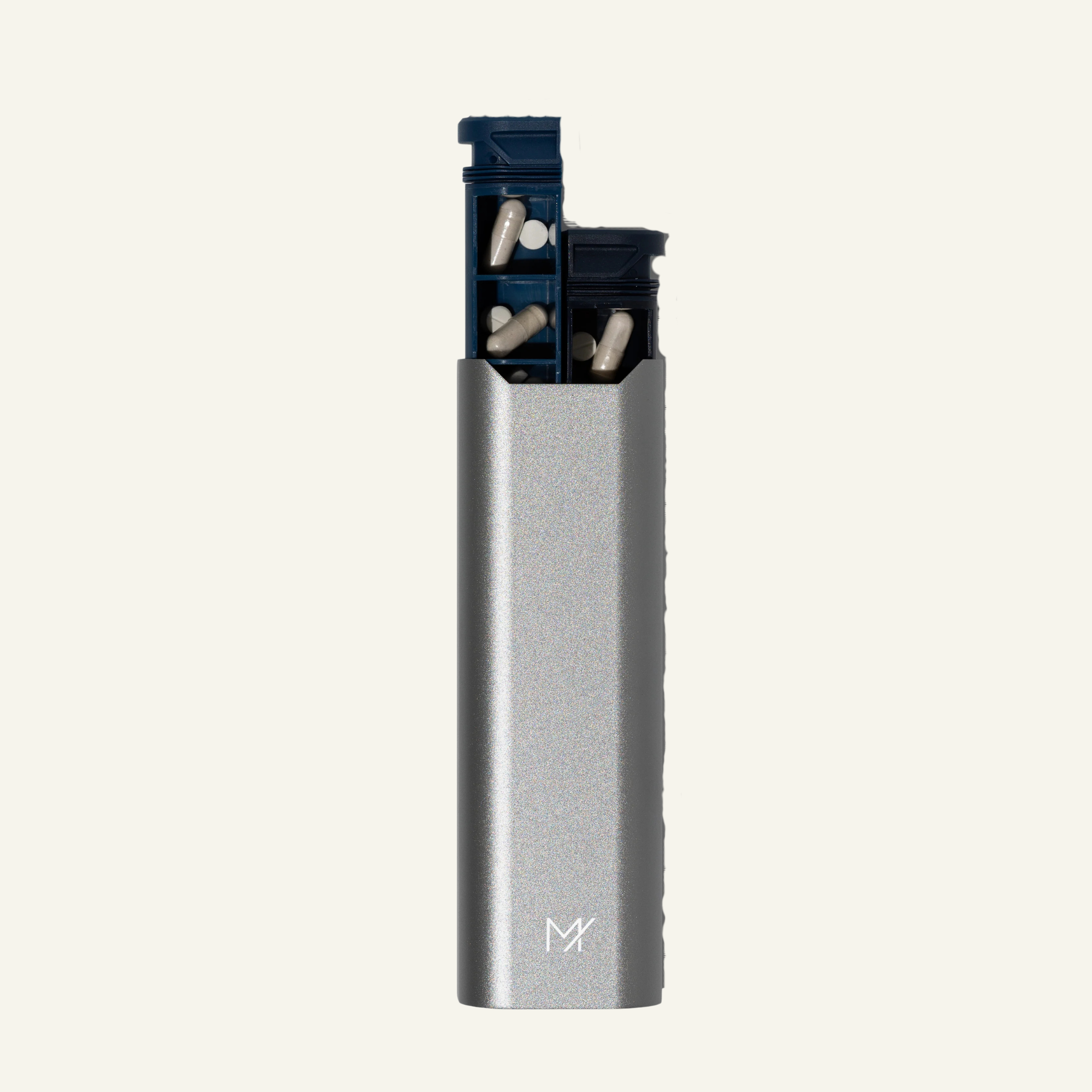 AM/PM Pill Box: Silver