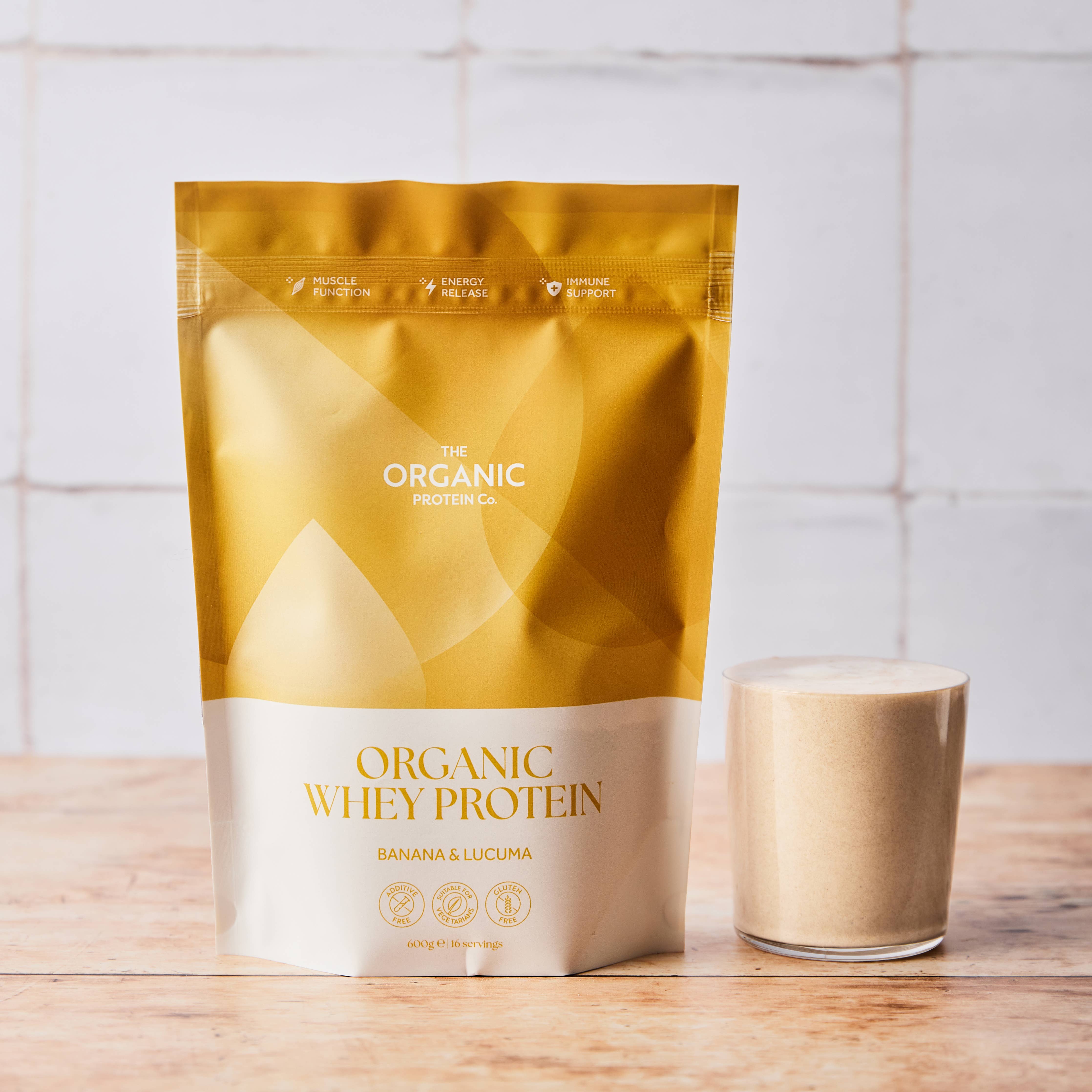 Banana & Lucuma Organic Whey Protein: 600g