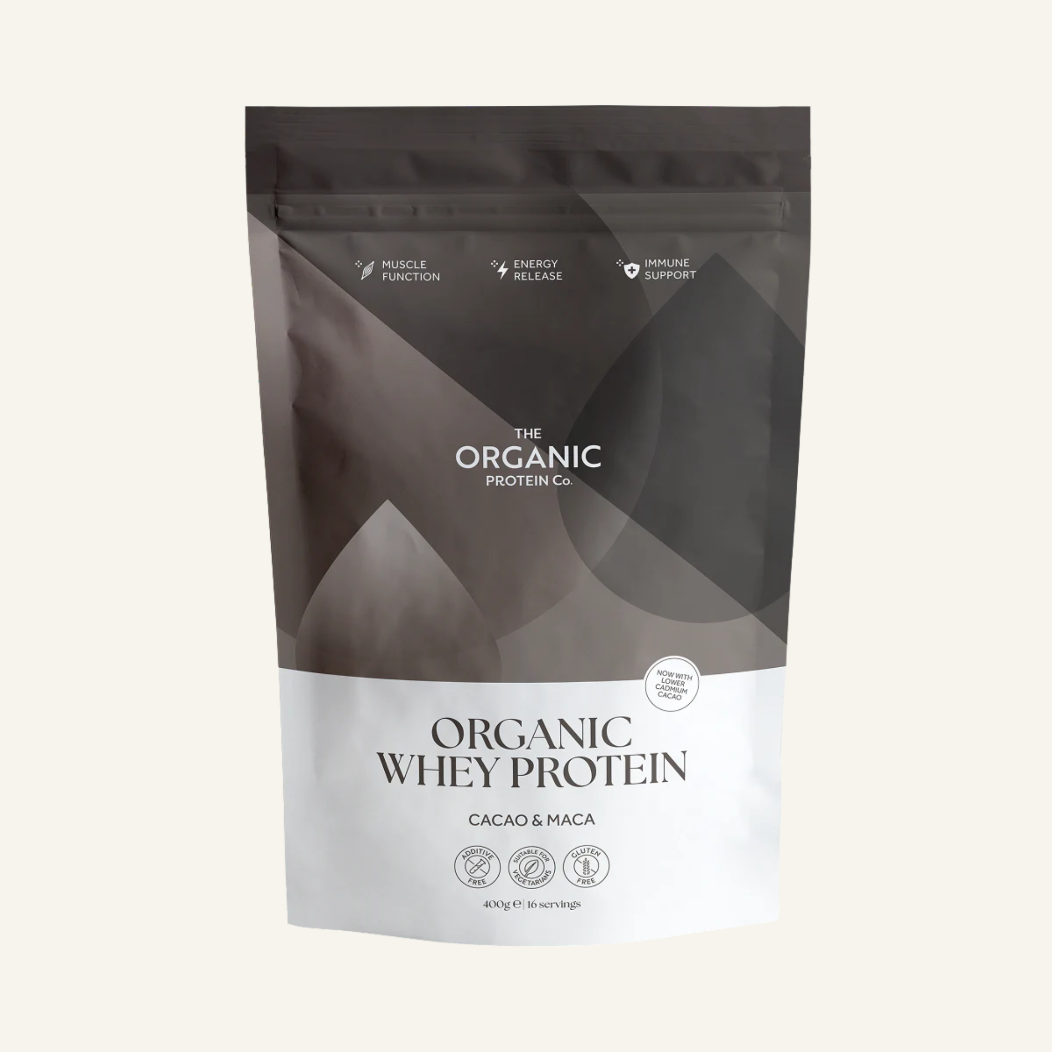 Chocolate Organic Whey Protein (Cacao & Maca): 400g
