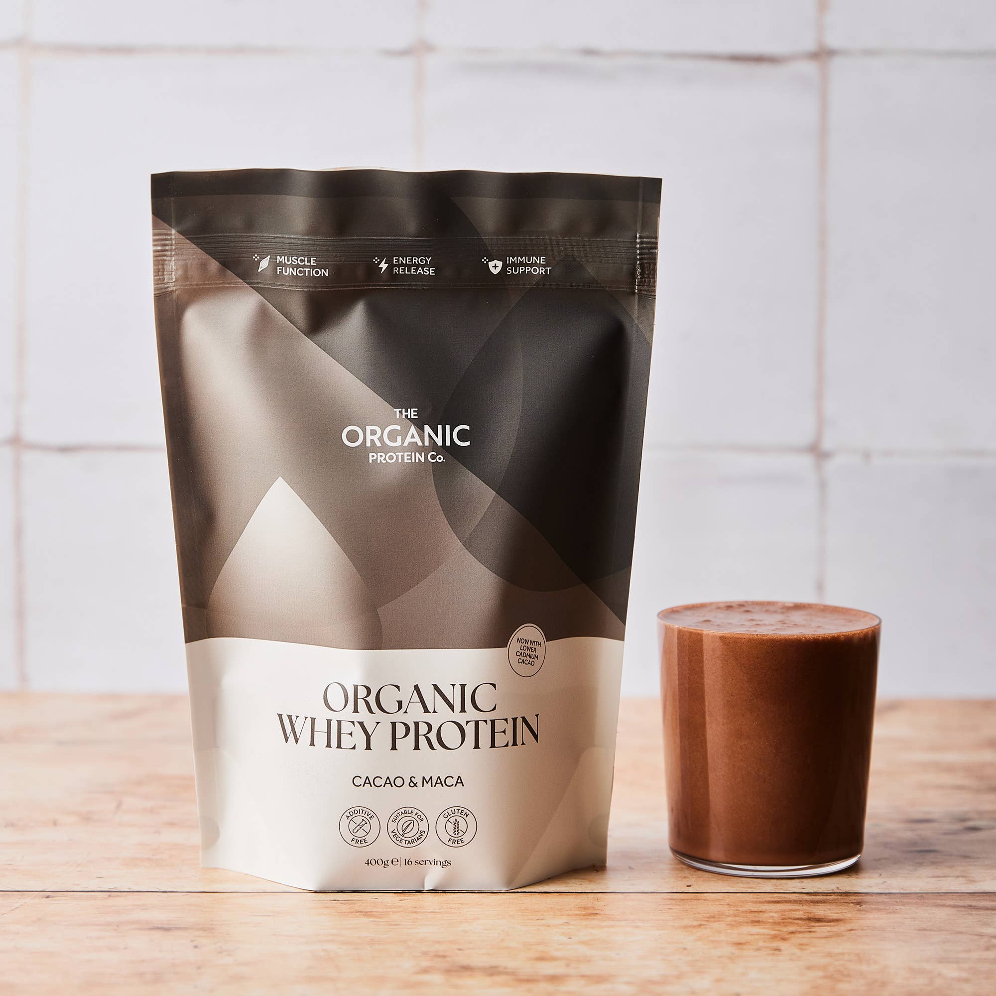 Chocolate Organic Whey Protein (Cacao & Maca): 400g