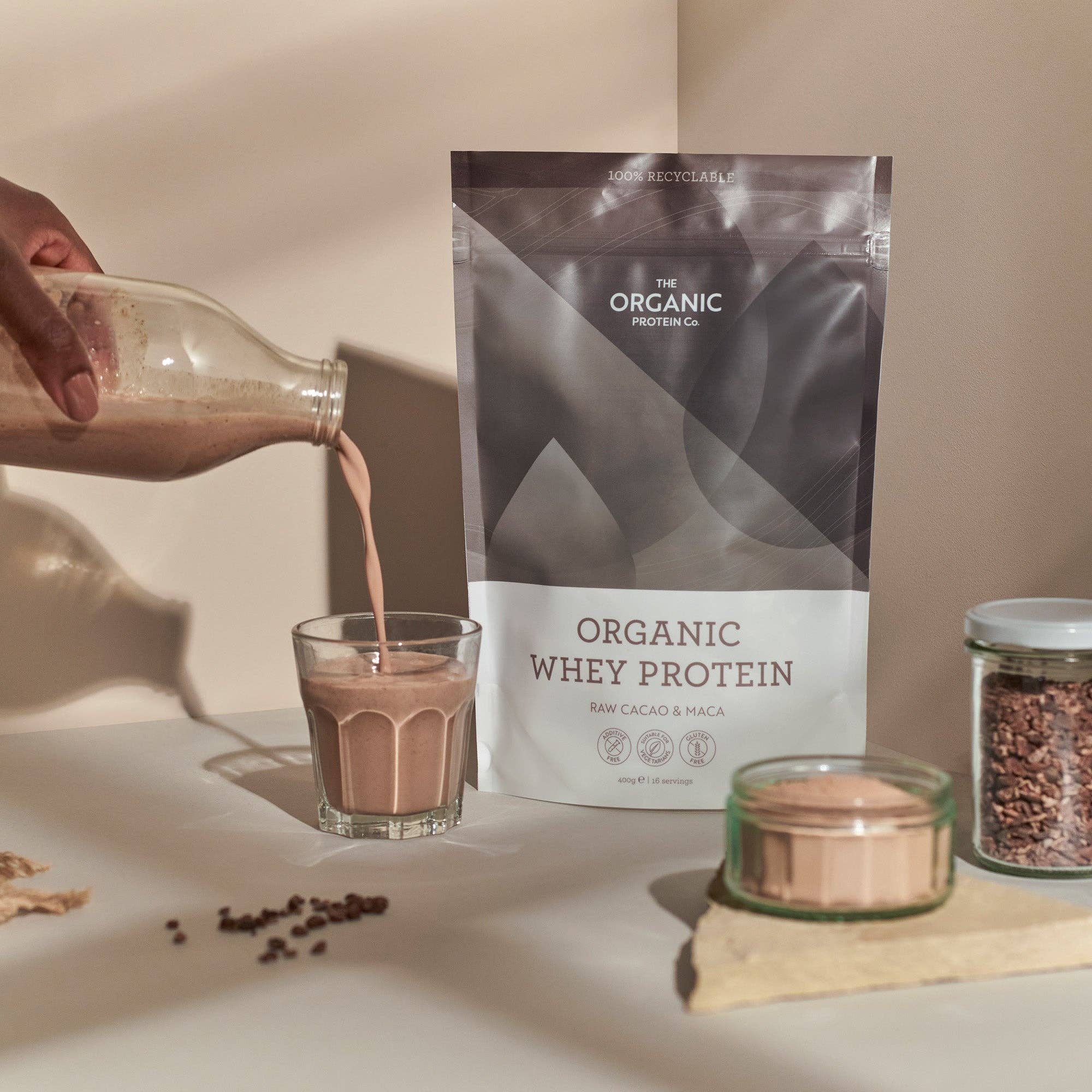 Chocolate Organic Whey Protein (Cacao & Maca): 400g