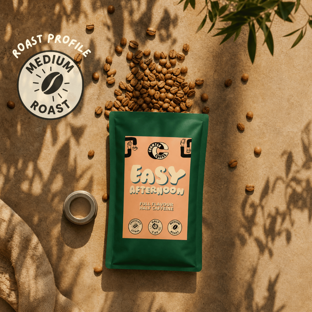 Coffee - Easy Afternoon Half Caf Fresh Roasted - 350g Fine (Espresso)