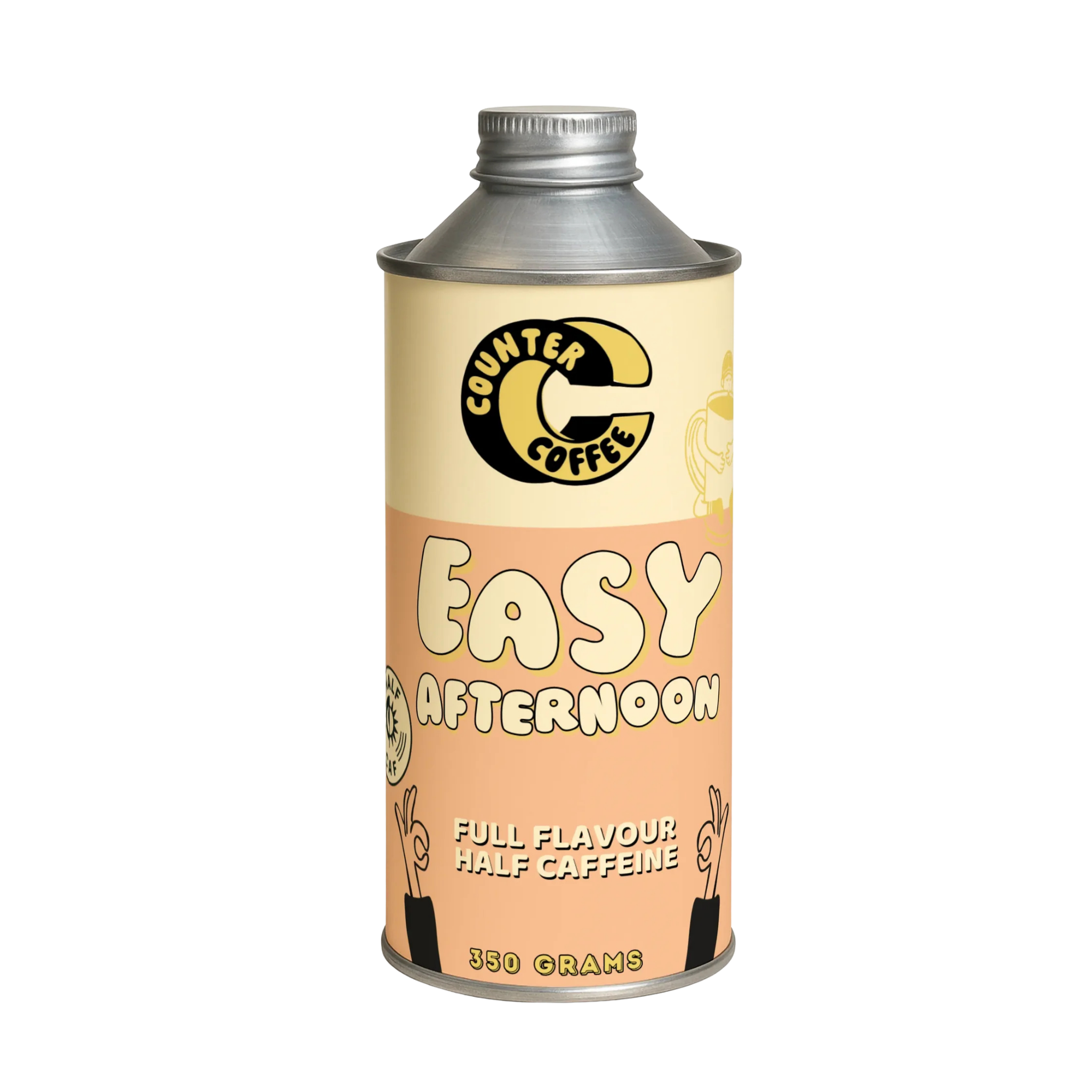 Coffee Easy Afternoon Half Caf Tin 350g Fresh Roasted Blend: Whole Bean / 350g