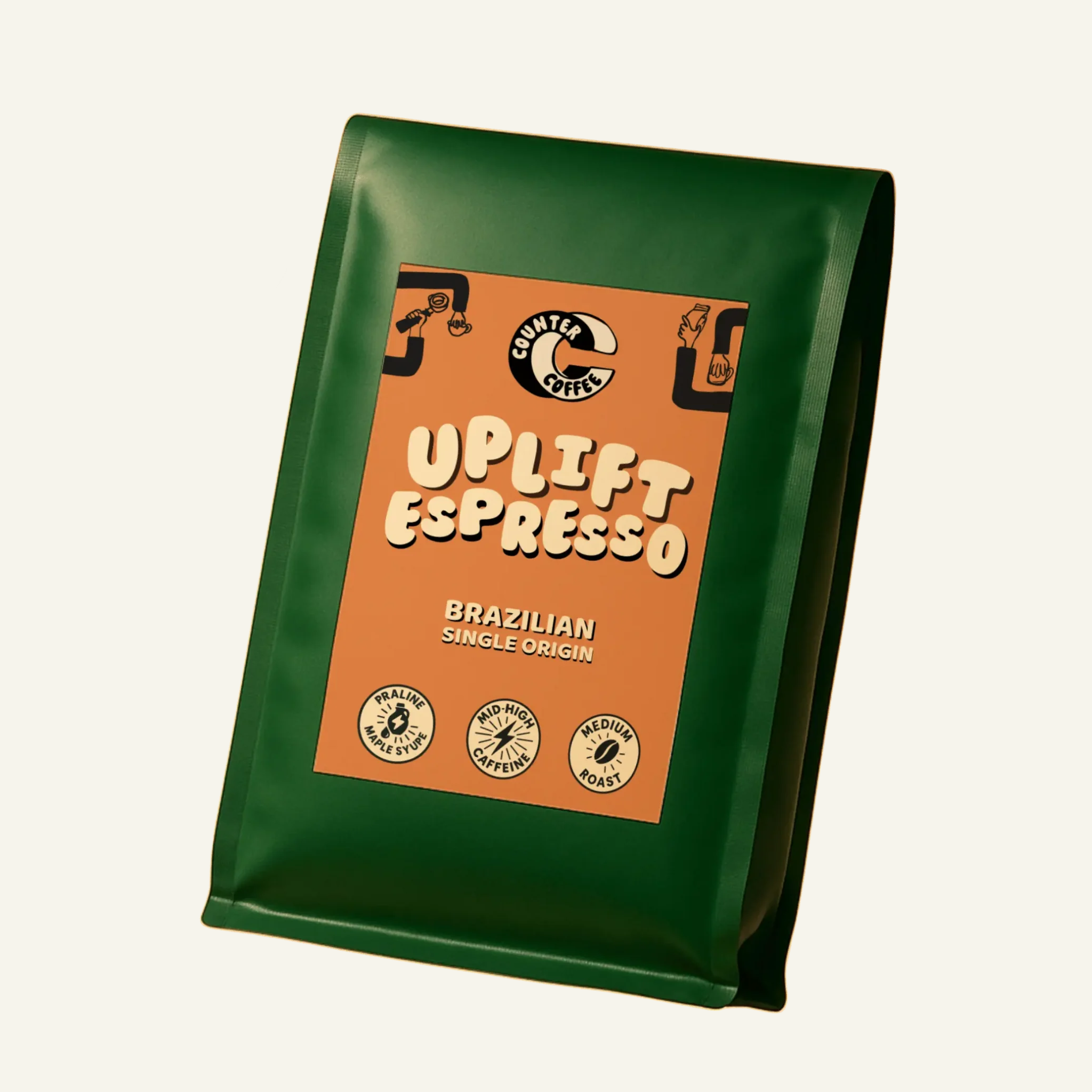Coffee Uplift Espresso Fresh Roasted Brazilian 350g: Fine (Espresso)