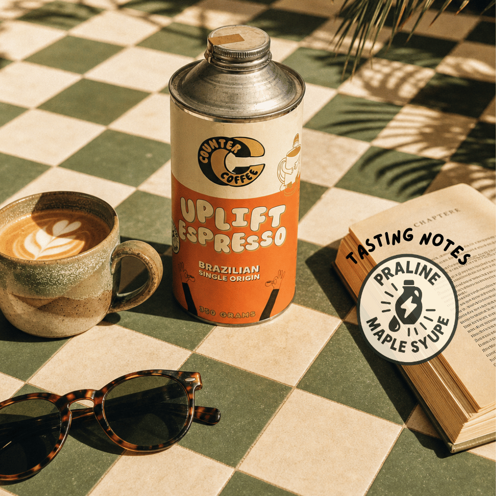 Coffee - Uplift Espresso Tin 350g Fresh Roasted Brazilian: Whole Bean / 350g