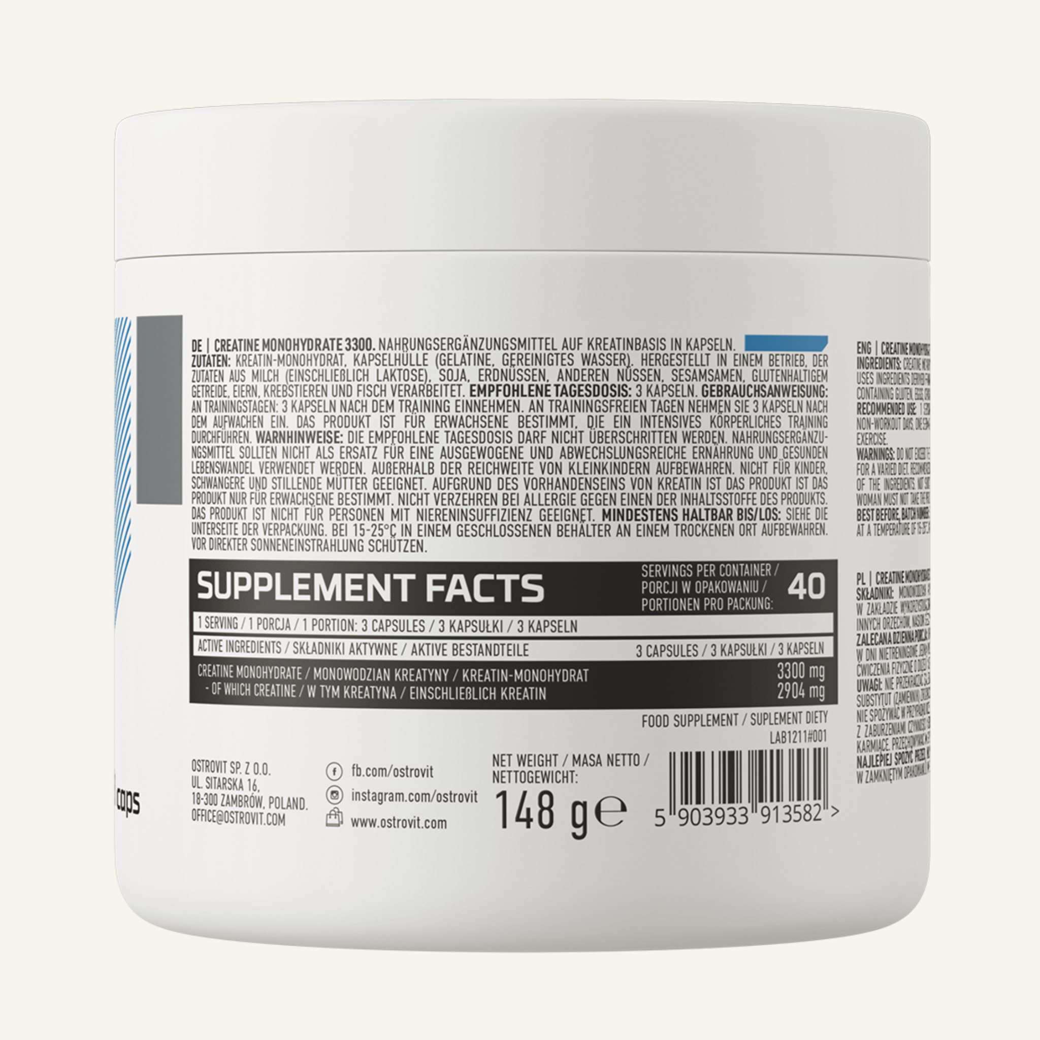 Creatine Monohydrate 3300 - 120 Capsules