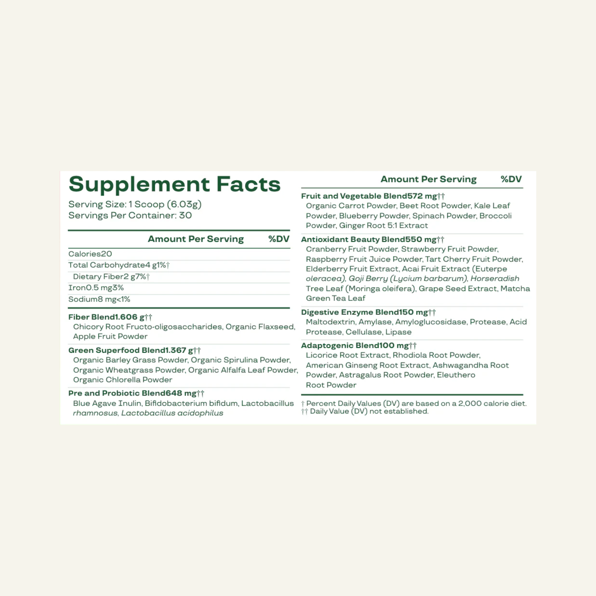 Greens & Superfoods 180g Strawberry Kiwi