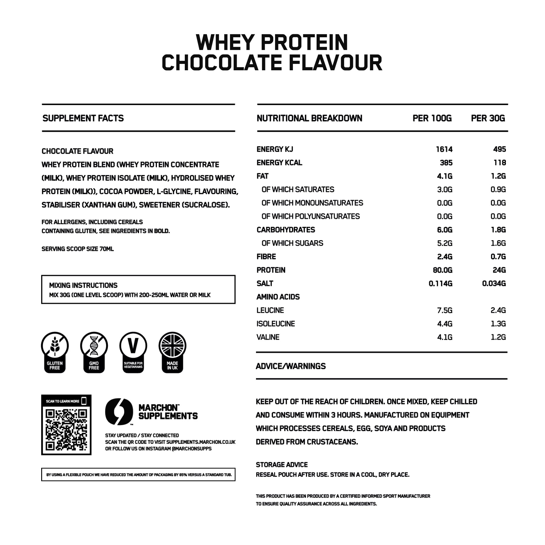 Whey Protein - Chocolate 900g