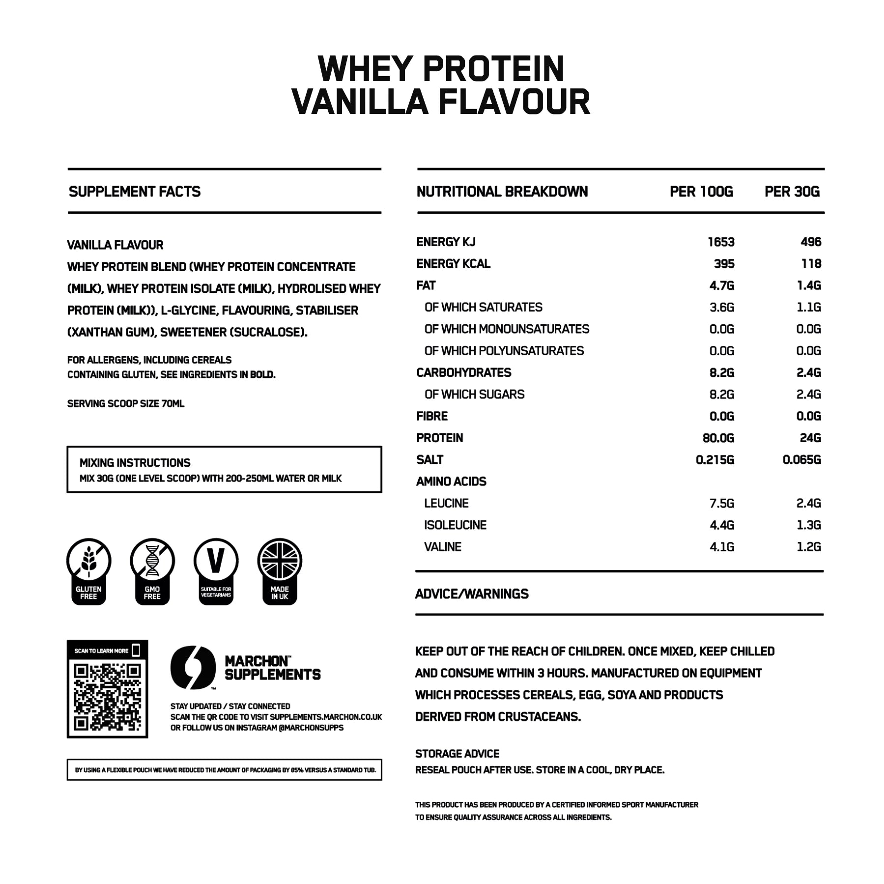 Whey Protein - Vanilla 900g