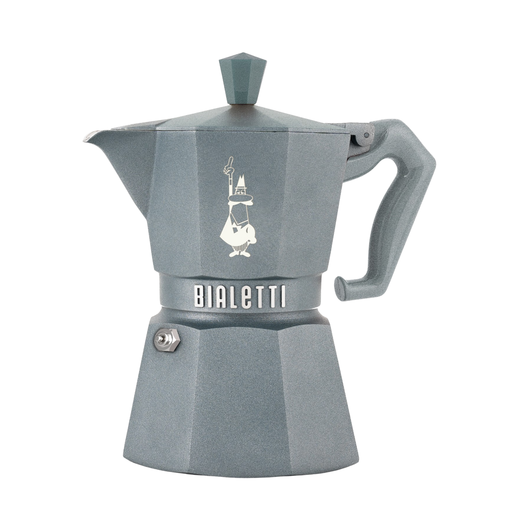 Moka Exclusive Octagonal Induction Stovetop Coffee Maker: Grey / 3 Cup
