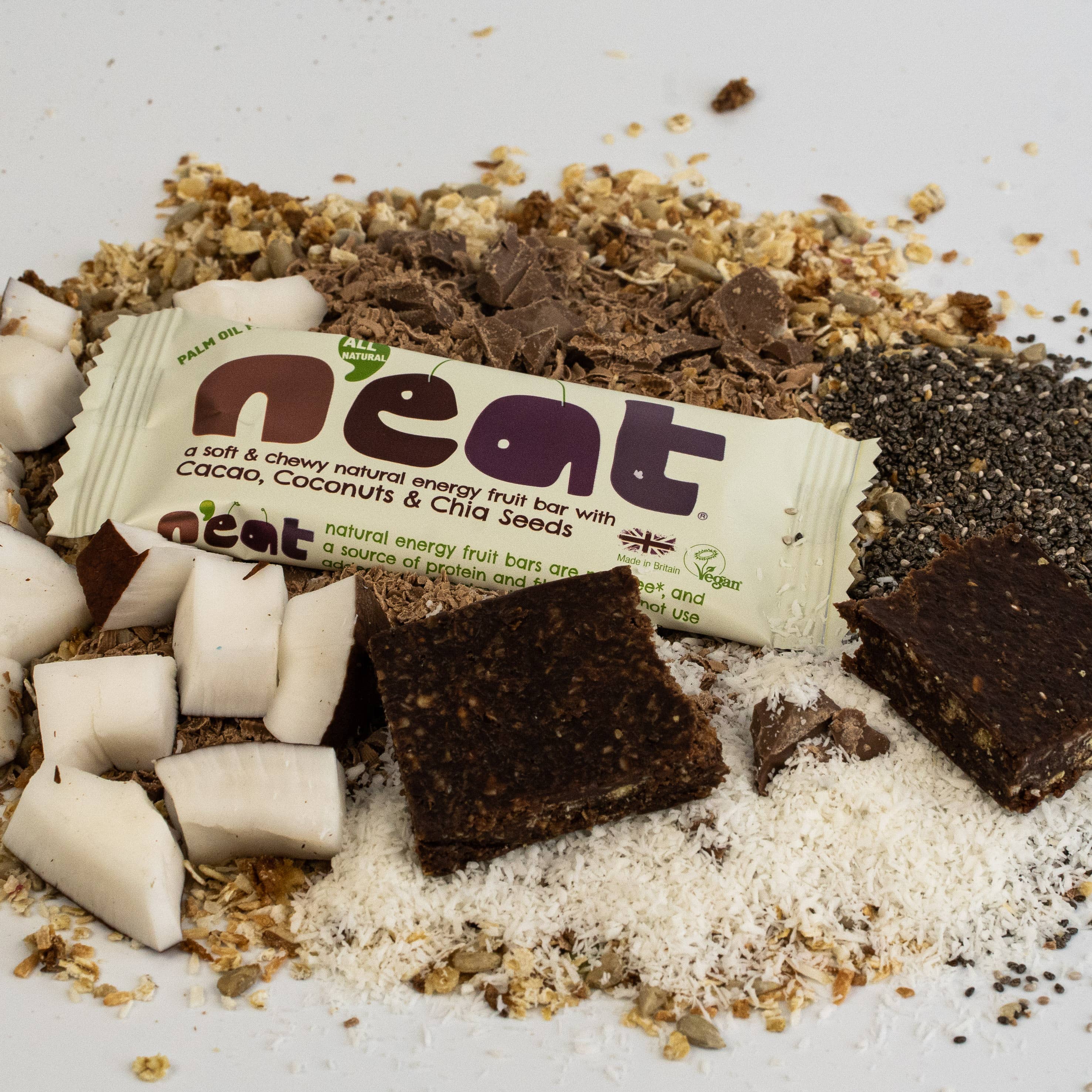 Natural Energy Cacao, Coconut & Chia Seeds Bars 45g