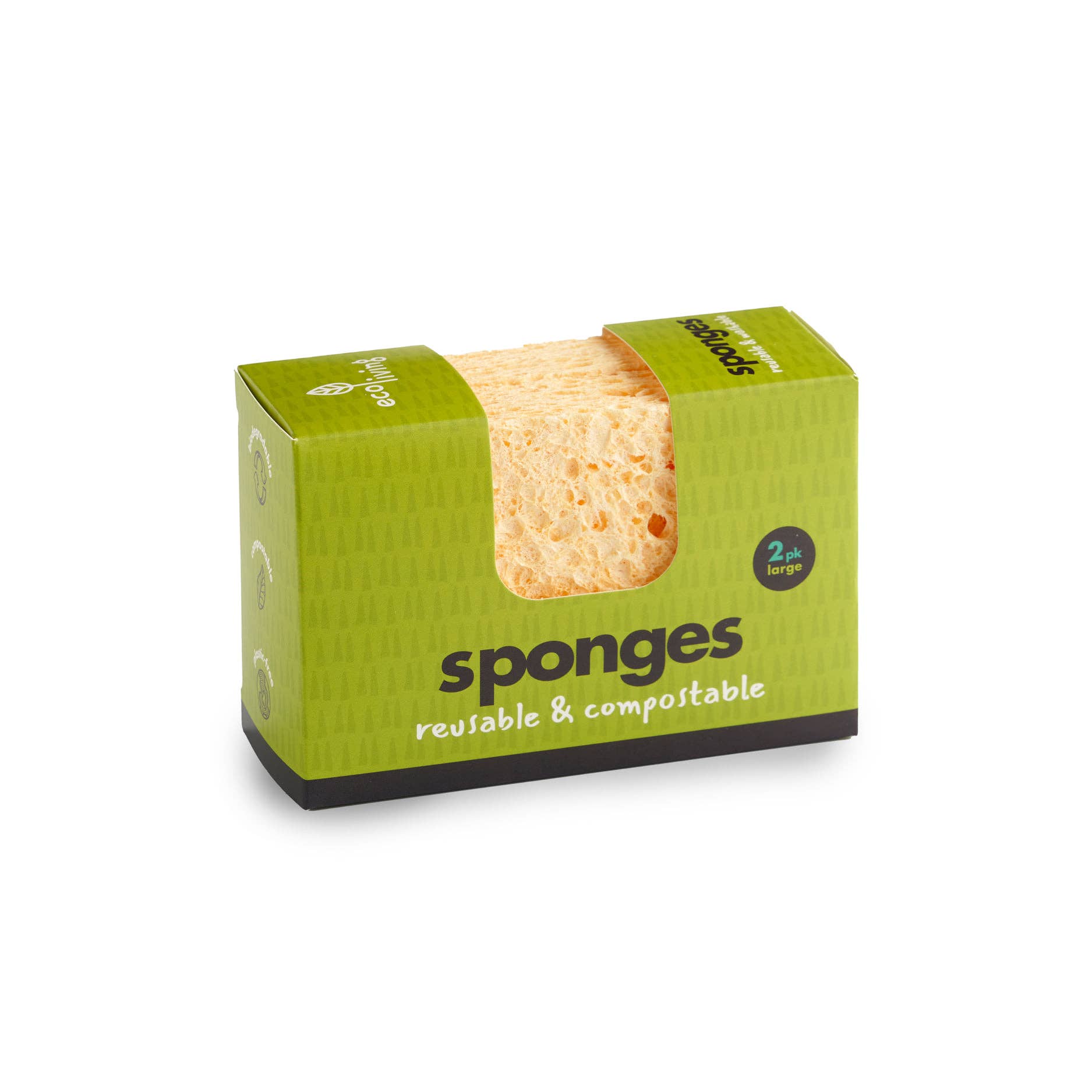 Plastic Free Compostable Sponge: 2 Pack Large