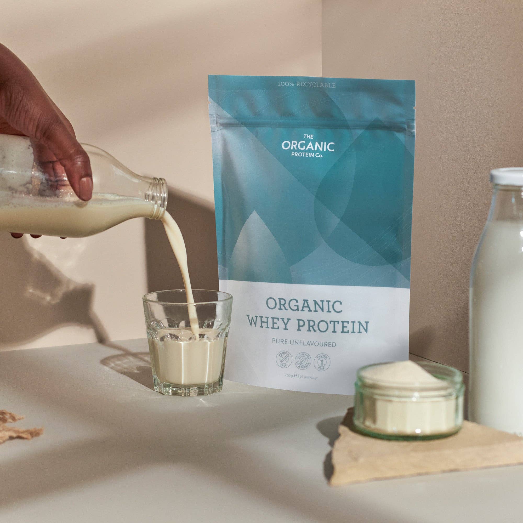 Pure Unflavoured Organic Whey Protein: 400g
