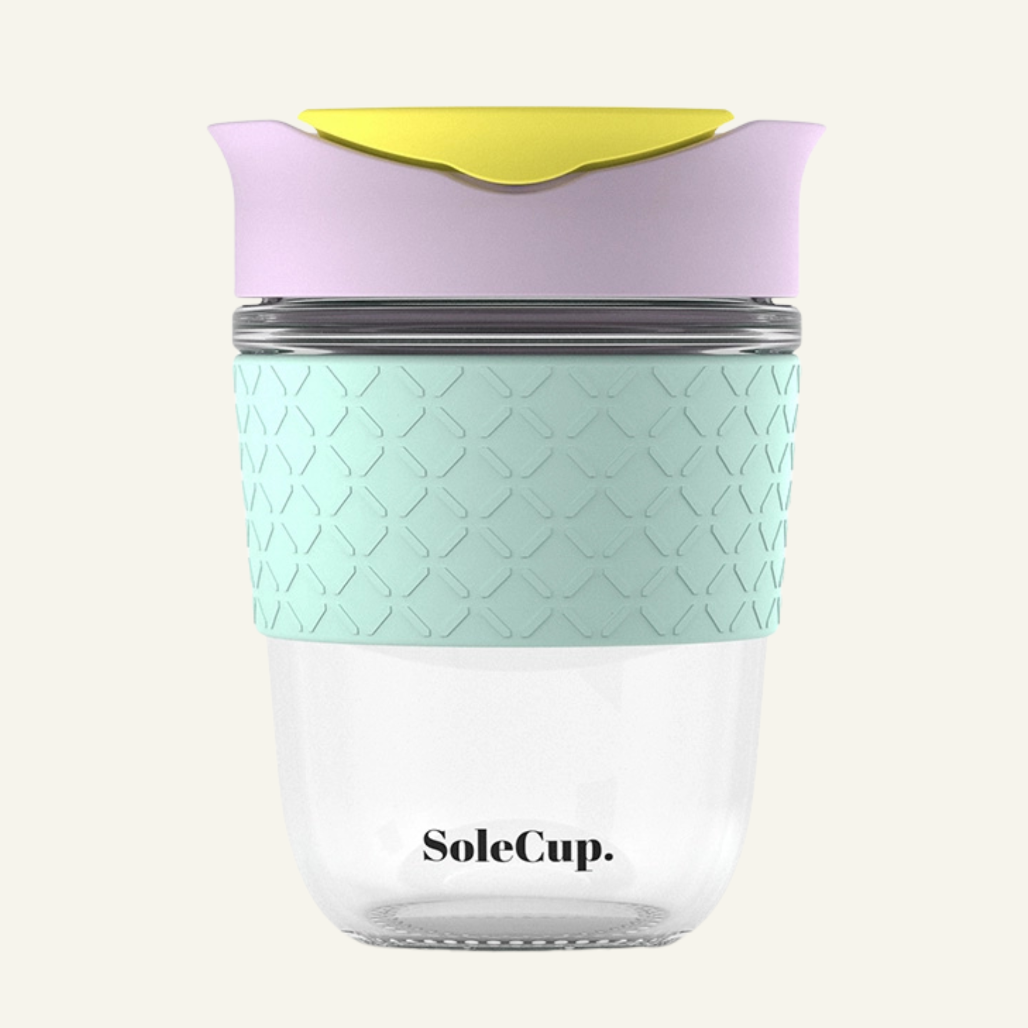 SoleCup Glass Travel Mug - 12oz Original - Silicone: Ice-cream