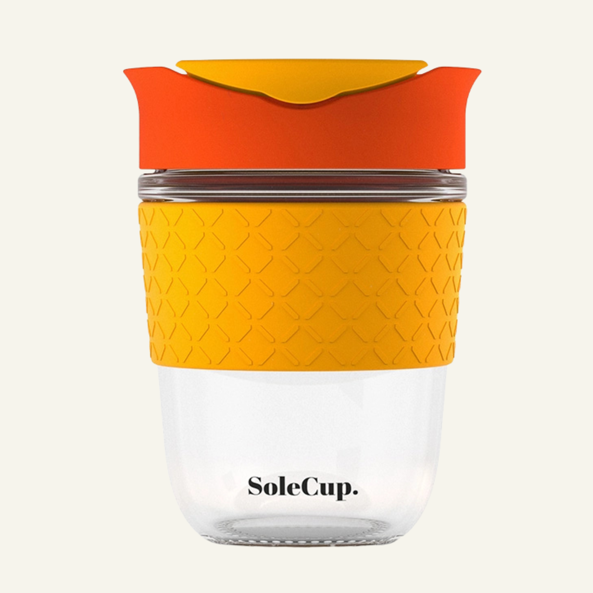 Glass Travel Mug - 12oz Original - Silicone: Red
