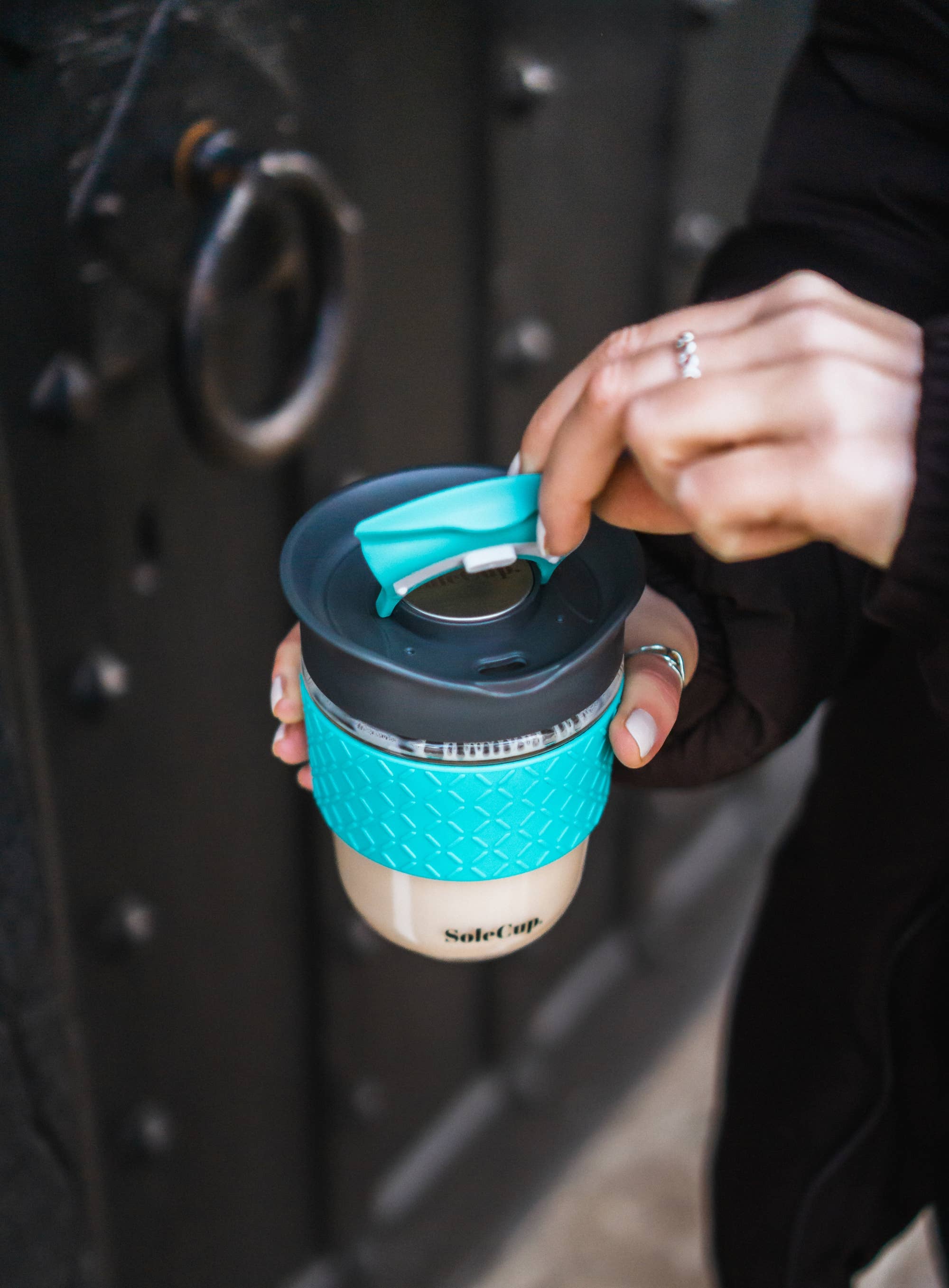 Glass Travel Mug - 12oz Original - Silicone: Red