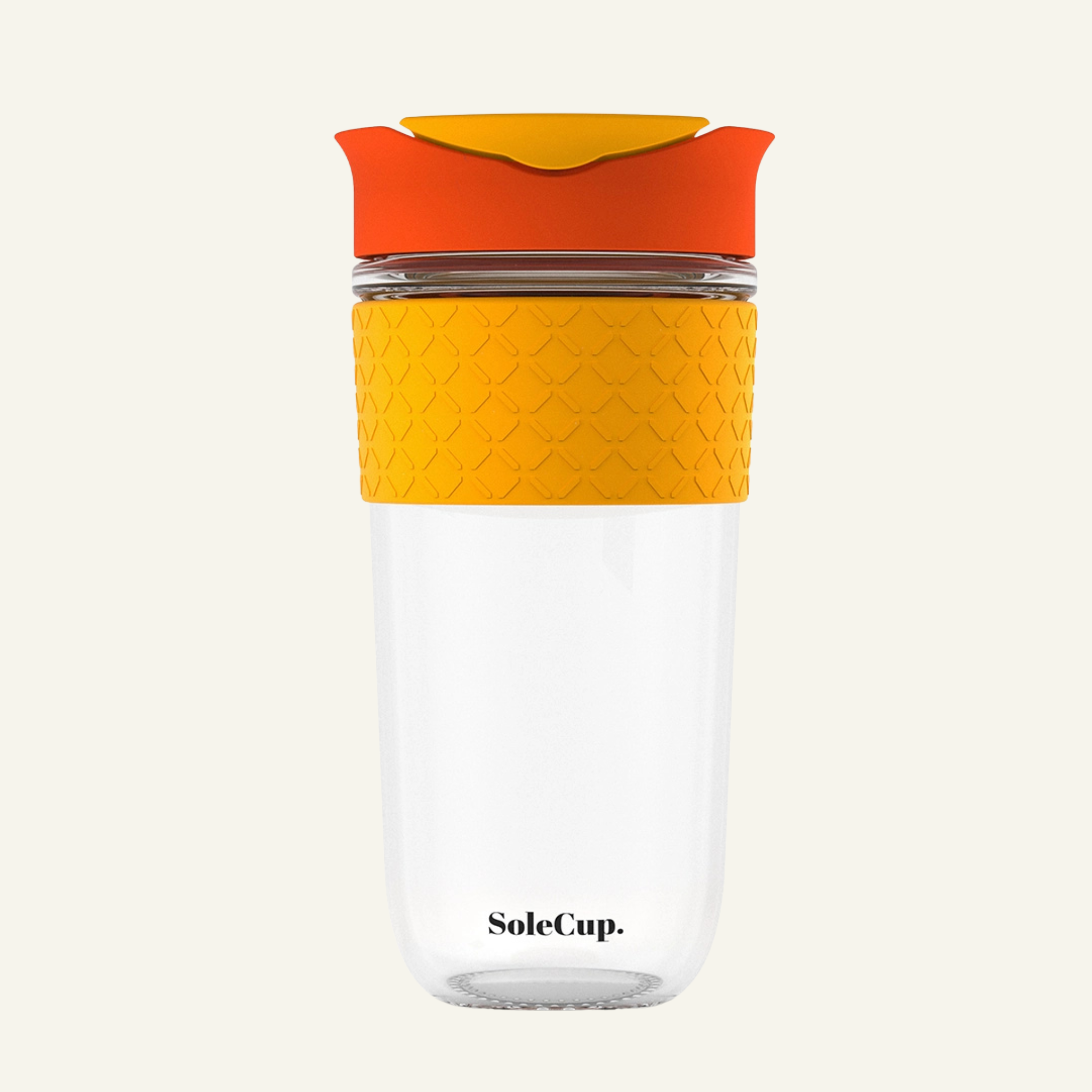 Large Glass Travel Mug – 18oz (530ml) – Silicone: Red