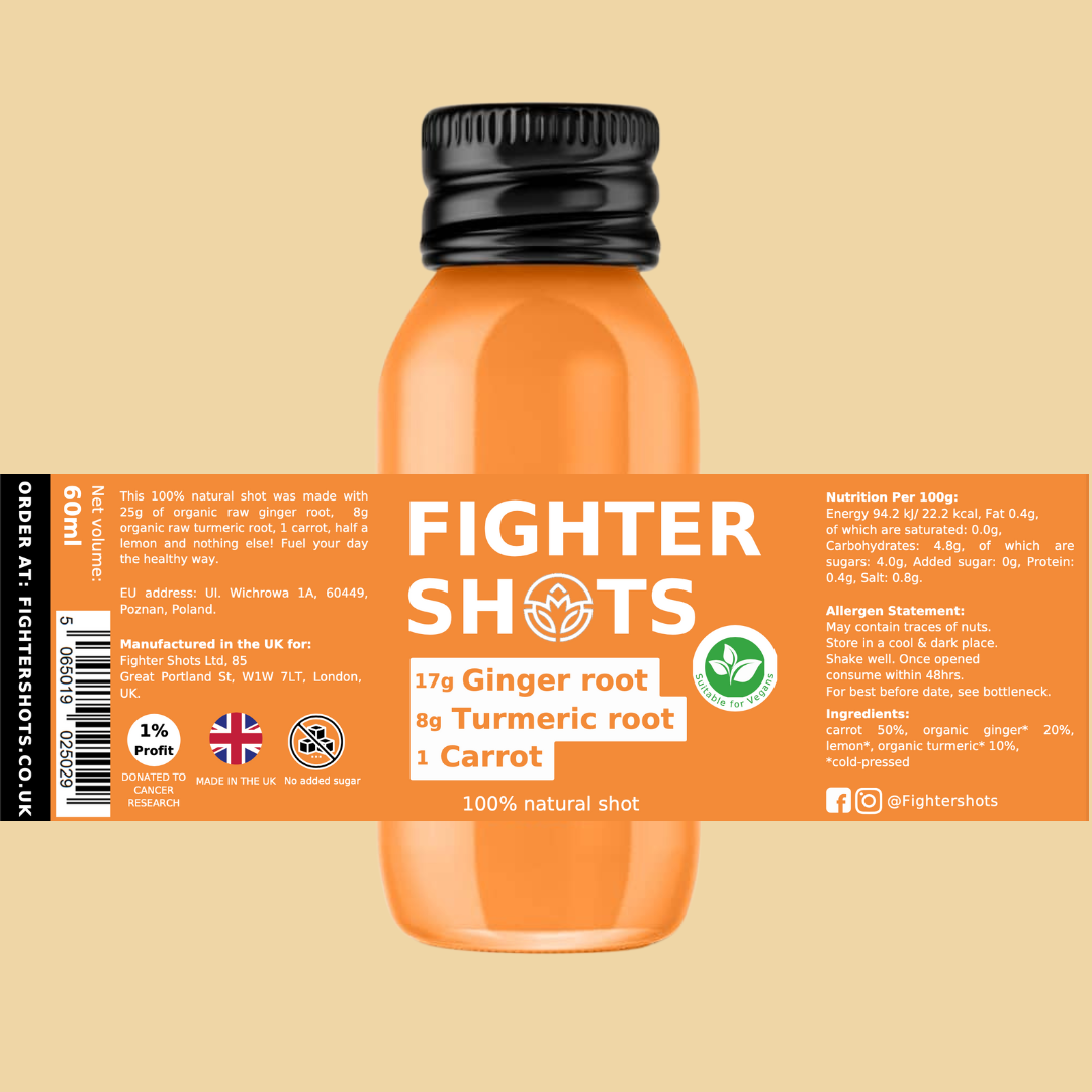 Vegan Carrot + Ginger + Turmeric Shot 60ml