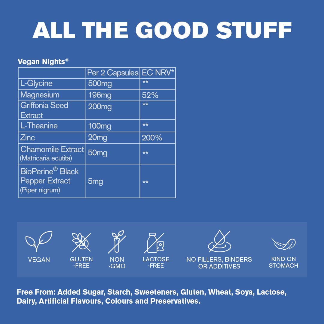Vegan Nights® | 30 Capsules | Better, Deeper Sleep