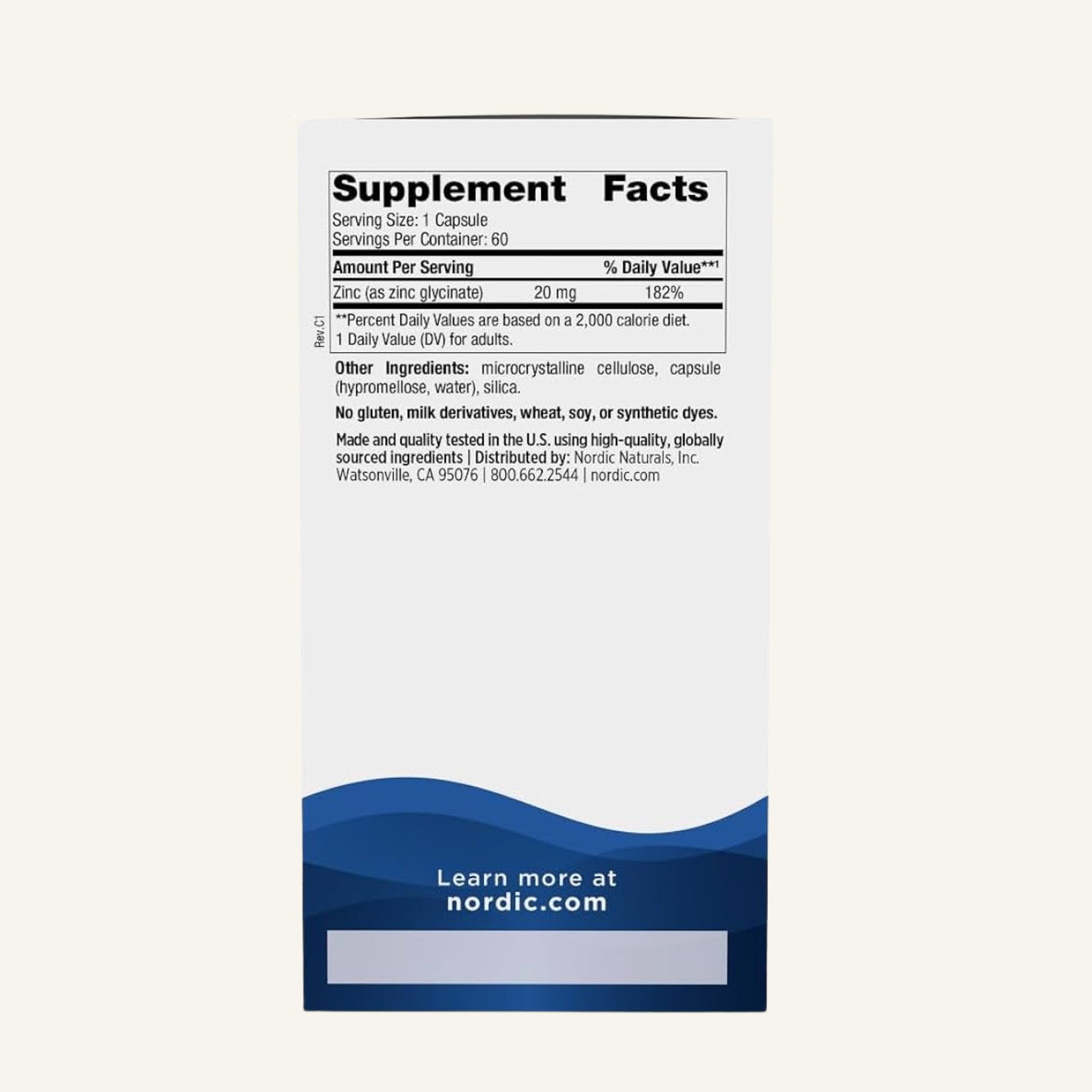 Zinc Glycinate, 20mg - 60 caps